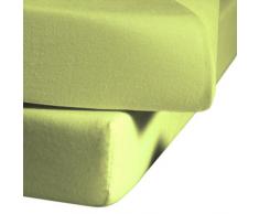 Fleuresse 9100-7041 Drap de lit en Satin de Coton mako Vert Pomme, Satin, Vert, 160 x 260 cm