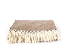 WoolMe Plaid Everest Herringbone, Cashemere Marron, 130 x 180 cm, Fabriqué en Lituanie