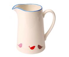 Dexam 16050362 Petite carafe en porcelaine Motif petit oiseau 12 cm