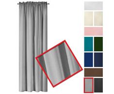 Eurofirany Rideaux Lisses Unies pour Chambre à Coucher, Salon, Chambre denfant, Polyester, Gris Acier, 140 x 270 cm