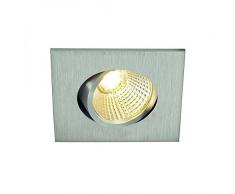 SLV New Tria DL Square 2.2, Power LED encastrable spot 3000Â K 30Â degrÃ©s Pince Ã ressorts en aluminium brossÃ© 114416