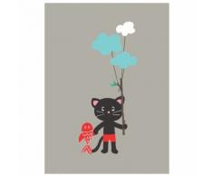 Lilipinso P0118 Affiche Chats, Papier, Gris, 30 x 0,1 x 40 cm