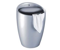Wenko 21772100 Candy Tabouret de Douche Argent Dimensions 38,5 x 38,5 x 53,0 cm