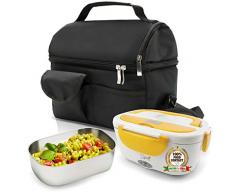 Spice Set sac isotherme avec bandouliÃ¨re + chauffe-plat jaune en inox, bac amovible en acier inoxydable Borsa Term + 1,5 L Bianco,giallo