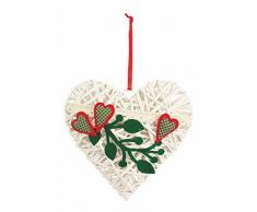 Villa dEste Noel Guirlande CÅur NoÃ«l Magique Osier, Saule, Blanc, 6Â x 30Â x 28Â CM