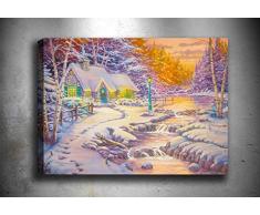 Bonamaison Peinture sur toile, multicolore, 50 x 70 cm - Conçu et fabriqué en Turquie