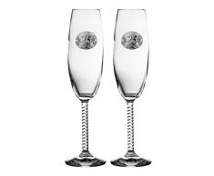 Crystelle aljulia 2545 Champagne Verre, Cristal, 220 ML, 4,5 x 4,5 x 24,5 cm, 2 unités