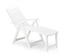 Chaise longue Arizona avec repose-pieds, blanche