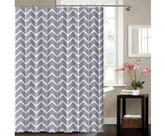Blue Canyon Rideau de Douche en Polyester Motif Chevrons Gris 180 x 180 cm