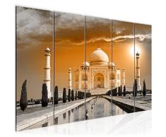 Tableau decoration murale Taj Mahal Inde 200 x 80 cm - XXL Impression sur Toile Salon Appartment 5 Parties - prÃªt Ã accrocher - 600555b