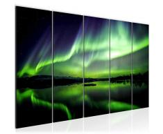 Tableau decoration murale LalumiÃ¨repolaire 200 x 80 cm - XXL Impression sur Toile Salon Appartment 5 Parties - prÃªt Ã accrocher - 609155a