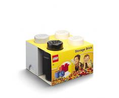 LEGO 40140007 Brique Multipack S, Boîtes de Rangement empilables, Jeu de 3 (Noir, Gris, Blanc), Mix, One Size