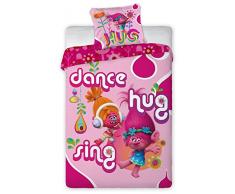 Unbekannt Faro 2 pièces Parure de lit pour Enfant Trolls Poppy Enfants Parure de lit en Coton 160 x 200 998, Plus de Couleurs, 200 x 160 cm
