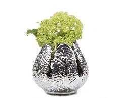 Chive Ciboulette Fleur en Forme de Feuille Vase, Argent