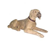 Better & Best 1821047Â âÂ Sculpture en rÃ©sine de Chien couchÃ©, avec Collier, Grand, Couleur Beige