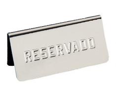 Garcia de Pou rÃ©servÃ©e Table Sign, Acier Inoxydable, Argent, 12Â x 5.4Â x 5.9Â cm