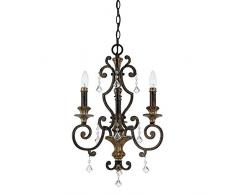 Quoizel QZ/MARQUETTE3 Lustre avec 3 Ampoules Bronze Doré 45,7 x 45,7 x 61 cm
