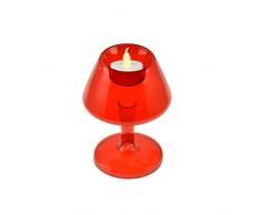 Incidence Paris 31286 PHOTOPHORE A PIED-Rouge, MÃ©tal, 6,3 x 15,5 x 11,3 cm