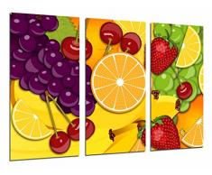 Tableau Moderne Photographique, Impression sur bois, Composition Fruits, Décoration FruterÃa y Cocina, 97 x 62 cm, ref. 26900