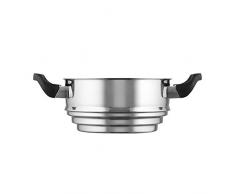 Morphy Richards 970191 étagé cuiseur vapeur avec fini satiné Intérieur et extérieur Miroir 20 cm, Acier inoxydable, argent