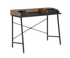 Delamaison MBU4022034 Bureau en Bois, Métal, Noir, 110 X 50