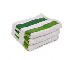 Lasa Classic-Stripes Serviette de Toilette 33 x 50 cm Toilette 50 x 100 cm + Douche 70 x 140 cm Vert
