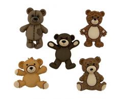 Robe It Up Bouton avec Amour en Peluche, en Plastique, Multicolore, 20Â x 23â27Â x 45Â mm, Lot de 5