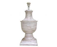 Better & best-lámpara de table en forme de coupe, de bois, Base carrée grand, blanc