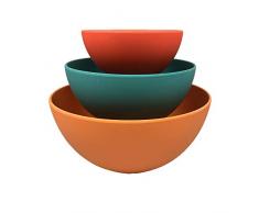 School of Wok 12322035 Lot de 3 bols mÃ©langeurs Fibre de Bambou Multicolore