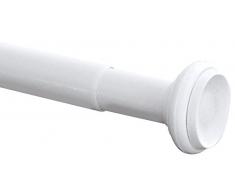 Gelco JB2152502 Barre de Douche Télescopique à Ventouses Aluminium Blanc 79 x 4,7 x 5 cm