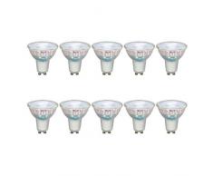 Umi par Amazon - Lot de 10Â ampoules spot LED MR16 GU10 en verre , 4Â W (Ã©quivalent de 35Â W), 15Â 000Â heures, blanc chaud (2Â 700Â K)
