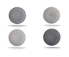 COSY & TRENDY 4923422 4 assiettes à dessert porcelaine assortiesMix Crazy,diamètre 21,5 cm