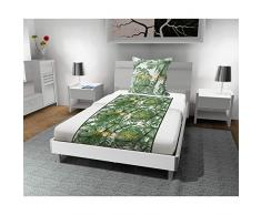Soleil docre Nouméa lit, Parure de Drap, Coton, Vert, 180 x 290 cm