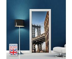 Walplus Pont de Manhattan Stickers muraux, Vinyle, Multicolore, 103Â x 5.4Â x 5.4Â cm