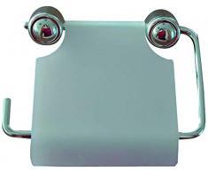 MSV 140046 Porte Rouleau Papier WC Plastique/Chrome Blanc 14 x 10,5 x 0,1 cm
