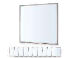 10x LEDVero 60x60 Panneau Ultraslim de LED dimmable - 36W, 3000lm, 6000K Plafonnier encastrÃ© avec clips de montage et transformateur EMV2016 dimmable - blanc froid