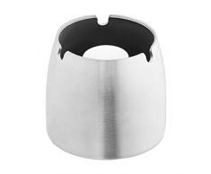 Relaxdays Cendrier en Acier Inoxydable Ã lextÃ©rieur et Ã lintÃ©rieur, antidÃ©rapant, cendrier HxD : 7,5 x 8 cm ArgentÃ©
