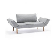 INNOVATION LIVING Canape design ZEAL STEM Soft Pacific Pearl convertible lit 200*70 cm