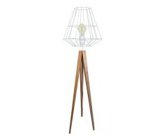 Tosel 51301 Lampadaire 1 Lumière, Bois, E27, 40 W, Gris, 30 x 150 cm