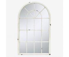 Better & Best Petit Miroir Rond en Arriba, Blanc, Dimensions 64 x 103 x 3 cm, matériau : métal/Verre, Taille Unique