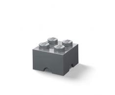 LEGO 40031754 Brique 4 plots, Boîte de Rangement empilable, 5,7 l, Gris Foncé, One Size