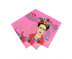 Talking Tables Accessoires de FÃªte Frida Kahlo | Serviettes de Table Fleuries | Serviette Papier Frida | Lot de 12