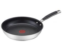 Tefal Gourmet Series Wok en acier inoxydable, noir/argent, Acier inoxydable, acier inoxydable, 24 cm