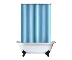 ForenTex Rideaux Bain Raie avec avec Motifs résistant à leau, Anti-moisissure et imperméable Polyester, Bleu 140 x 180 cm