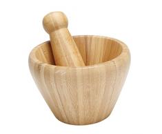 Ambiance Nature 145943 Mortier avec Pilon Bambou 11.5cm X 8cm