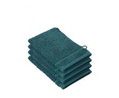 De Witte Lietaer 194695 Stephanie Lot de 4 Gants de Toilette Coton Vert Canard 540 g/mÂ² 15 x 22 x 1 cm