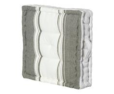 Jute & co Lipari Coussin Type Matelas avec poignée, 43 x 43 x 10 cm, Coton, Multicolore
