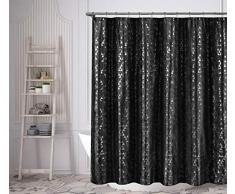 Kensie Rideau de Douche, Noir, 72x72