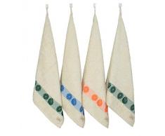 Ecoterry Lot de 4 torchons de Cuisine en Coton Bio Naturel sans Teinture 50 x 50 cm