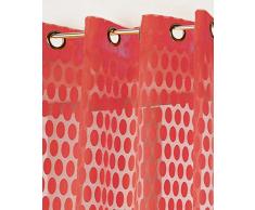 Linder Voilage à 8 Åillets Polyester Rouge 140 x 265 cm